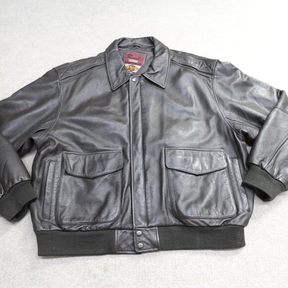 Reed Jacket XL Brown Leather Bomber Flight Jacket Type Liner